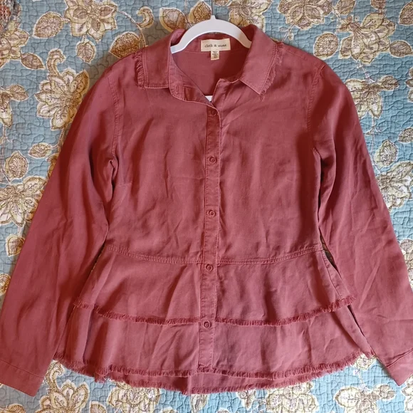 Anthropologie exclusive line Cloth & Stone Peplum Top size XS NWOT - Picture 5 of 6